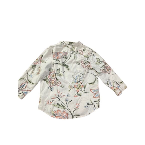 Ralph Lauren Women Spring Floral Print Beige Button Down Shirt Sz XL - Picture 5 of 10